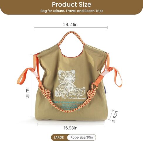 حقيبة حمل الكرة والسلسلة للنساء ، حقيبة حمل قابلة للطي مع مقبض حقيبة اليد الكتف الكبيرة للسفر ، العمل in Kuwait