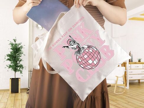 WCGXKO Singer Pink Tote Bag Pride Music Fan Gift Song Lyrics Concert Merch in Saudi Arabia