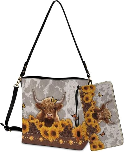 مجموعة دلو كروس كيس للنساء سيدة ، محفظة جلدية ومحفظة مجموعة دلو كبيرة مع محفظة in Kuwait