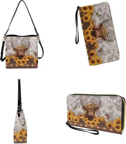 مجموعة دلو كروس كيس للنساء سيدة ، محفظة جلدية ومحفظة مجموعة دلو كبيرة مع محفظة in Kuwait