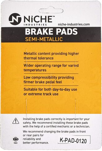 NICHE Rear Right Brake Pad Set for Can-Am Defender Traxter 715900382 Semi-Metallic 2 Pack in Saudi Arabia