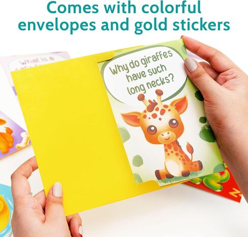 T Marie 24 Funny Animal Joke Novecards مع عدم وجود تكرار - بطاقات كبيرة الفكاهة مجموعة - 4.5 "× 6.25" التفكير في البطاقات للأصدقاء والأطفال والطلاب والمعلمين والمخيم الصيفي والمزيد in Kuwait