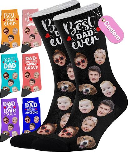 Artsadd Custom Face Socks - Funny Personalized Socks with Picture - Gifts for Men, Dad, Fathers Day, Birthday in Saudi Arabia