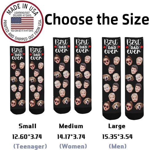 Artsadd Custom Face Socks - Funny Personalized Socks with Picture - Gifts for Men, Dad, Fathers Day, Birthday in Saudi Arabia