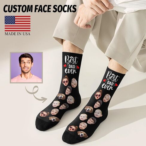 Artsadd Custom Face Socks - Funny Personalized Socks with Picture - Gifts for Men, Dad, Fathers Day, Birthday in Saudi Arabia
