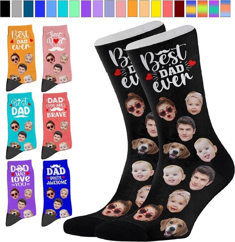 Artsadd Custom Face Socks - Funny Personalized Socks with Picture - Gifts for Men, Dad, Fathers Day, Birthday in Saudi Arabia
