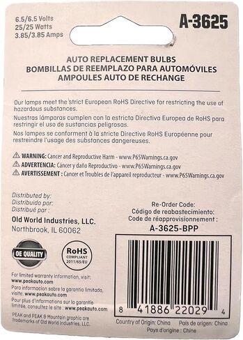 4Into1 2 Pack Dual Vilament Halogen Meadlb Bulb Clear White 6V 25W A3625 Fits Honda Kawasaki Suzuki Yamaha in Saudi Arabia