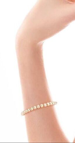 Gold Filled Beaded Ball Bracelet with Lobster Clasp 4 mm Beads 6" to 9" in Saudi Arabia