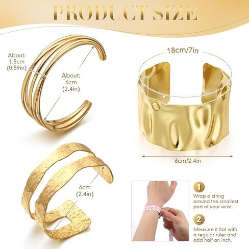 Tondiamo Chunky Imitation Gold Bangle Bracelet for Women Spiraled Oval Trendy Hinged Cuff Bracelets Open Wide Bangle Jewelry in Saudi Arabia