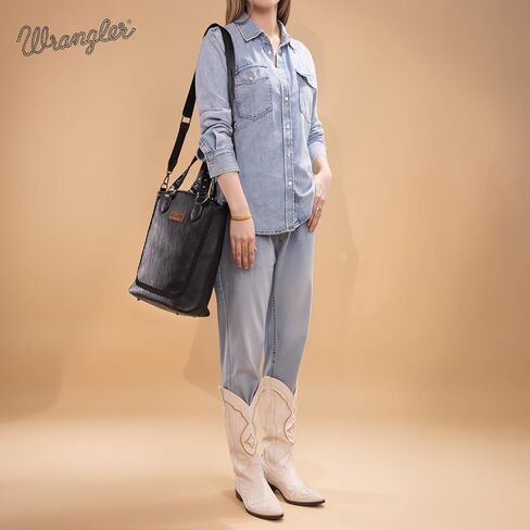 حقيبة حمل Wrangler للنساء الكبرى محافظ حقائب اليد المصممة الغربية in Kuwait