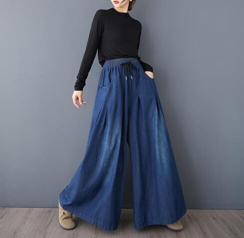 Lai Meng Five Cats Women's Women Wide Wide Legens Carns Prouts المرن مع جيوب in Kuwait