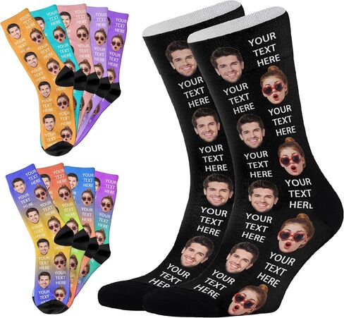 Artsadd Custom Face Socks - Funny Personalized Socks with Picture - Gifts for Men, Dad, Fathers Day, Birthday in Saudi Arabia