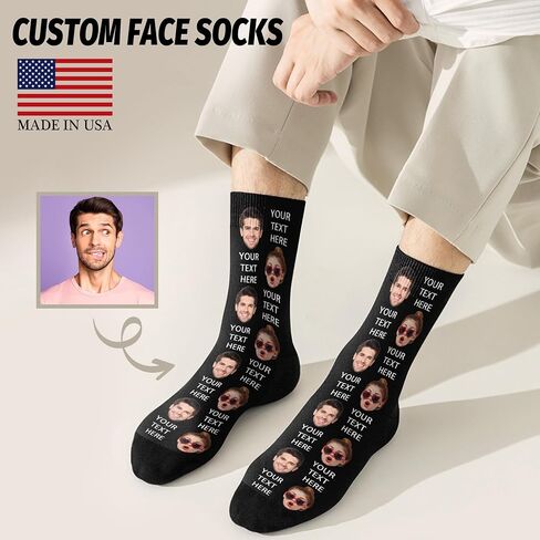 Artsadd Custom Face Socks - Funny Personalized Socks with Picture - Gifts for Men, Dad, Fathers Day, Birthday in Saudi Arabia