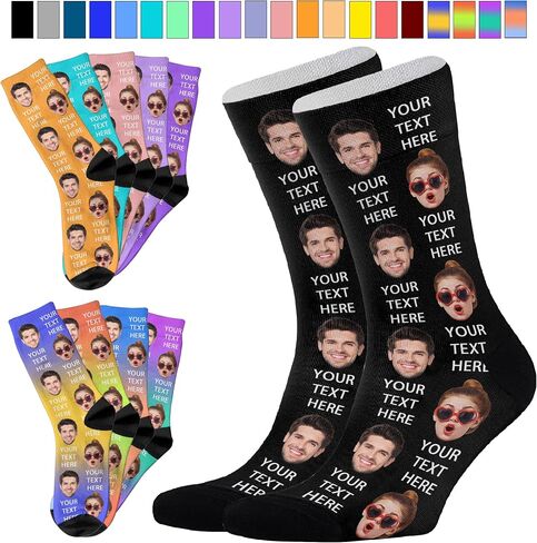 Artsadd Custom Face Socks - Funny Personalized Socks with Picture - Gifts for Men, Dad, Fathers Day, Birthday in Saudi Arabia