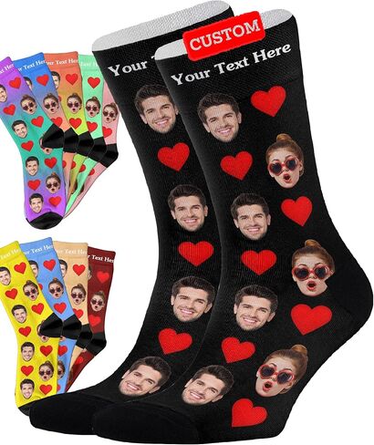 Artsadd Custom Face Socks - Funny Personalized Socks with Picture - Gifts for Men, Dad, Fathers Day, Birthday in Saudi Arabia