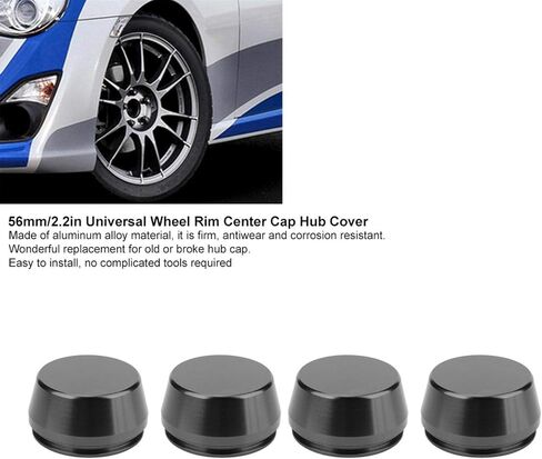 RTX Black Widow Center - Hub (4 PCS 56 Mm / 2.2 Incloy Universal Car Rim Rim Center Cover Cover Cover Aluminium Mody Part) (Black) in Saudi Arabia