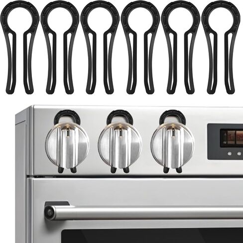 Gas Stove Safety Knob Lock (5 Pack), Baby Proof Stove Oven Locks, Baby Proof Oven Knobs Covers Lock for Child Safety, Oven Knob Safety, Easy to Install, No Tools Need or Drill (Upgraded Black) in Saudi Arabia