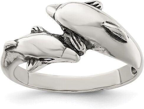 Diamond2Deal Solid 925 Sterling Silver Dolphin Ring in Saudi Arabia