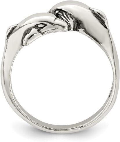 Diamond2Deal Solid 925 Sterling Silver Dolphin Ring in Saudi Arabia