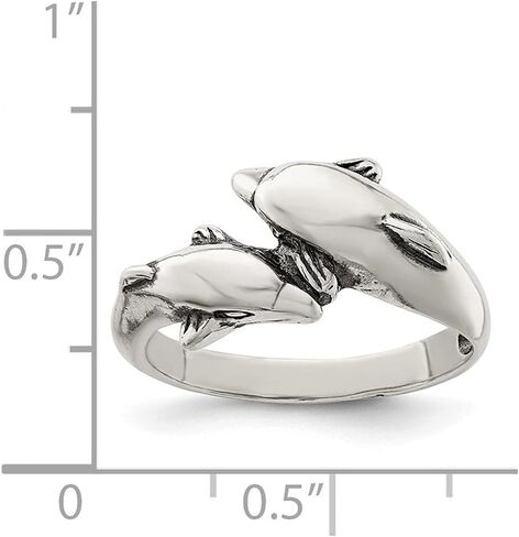 Diamond2Deal Solid 925 Sterling Silver Dolphin Ring in Saudi Arabia