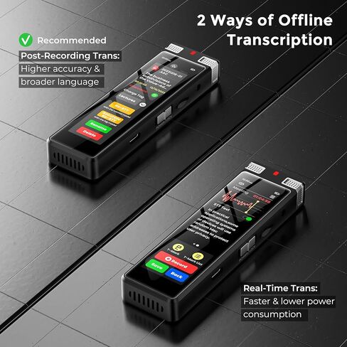 136GB AI Voice Recorder, TIMMKOO Digital Voice Recorder with Playback, Offline Transcribe and Online Summarize/Mindmap/Translation Base on AI Technology, Voice Activated Audio Recorder (Black) in Kuwait