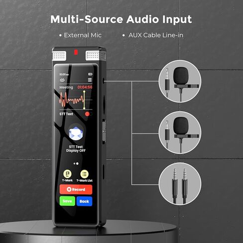 136GB AI Voice Recorder, TIMMKOO Digital Voice Recorder with Playback, Offline Transcribe and Online Summarize/Mindmap/Translation Base on AI Technology, Voice Activated Audio Recorder (Black) in Kuwait