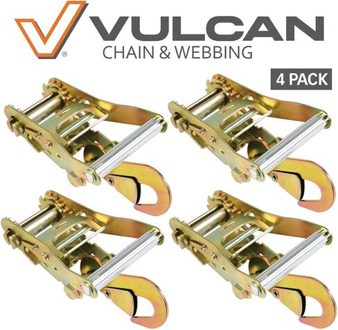 VULCAN Ratchet Buckle - Snap Hook - 2 Inch Wide Handle - High-Viz - 4 Pack - 3,300 Pound Safe Working Load in Saudi Arabia