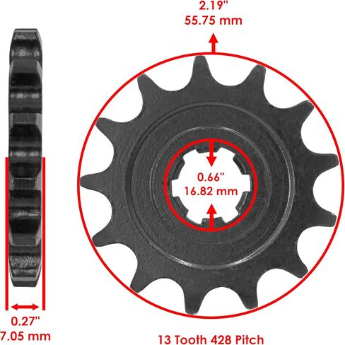 Caltric 13144-0045 مسننة لسلسلة القيادة الأمامية متوافقة مع Kawasaki KLX140L 2008-2024 / KLX140G 2017-2024 in Saudi Arabia