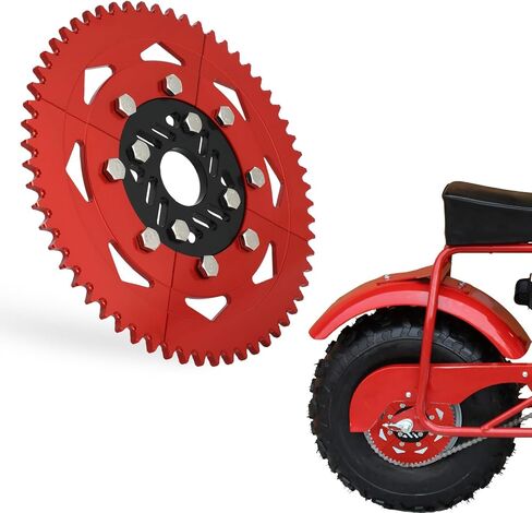420 Chain 60T Split Sprocket 7075 Aluminum Universal for Coleman CT200U BT200X 212cc 196cc 6.5hp 5.5hp Mini Bike & Go Karts Inner Black and Outer Red in Saudi Arabia