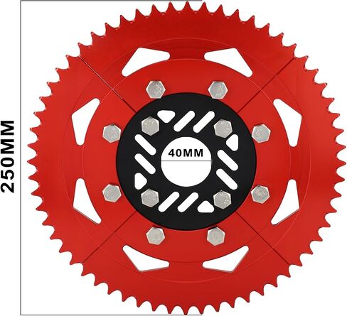 420 Chain 60T Split Sprocket 7075 Aluminum Universal for Coleman CT200U BT200X 212cc 196cc 6.5hp 5.5hp Mini Bike & Go Karts Inner Black and Outer Red in Saudi Arabia