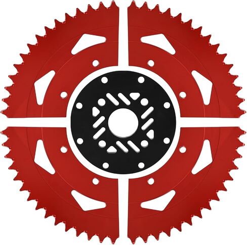 420 Chain 60T Split Sprocket 7075 Aluminum Universal for Coleman CT200U BT200X 212cc 196cc 6.5hp 5.5hp Mini Bike & Go Karts Inner Black and Outer Red in Saudi Arabia
