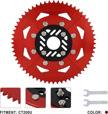 420 Chain 60T Split Sprocket 7075 Aluminum Universal for Coleman CT200U BT200X 212cc 196cc 6.5hp 5.5hp Mini Bike & Go Karts Inner Black and Outer Red in Saudi Arabia