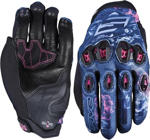 Stunt EVO 2 Motorcycle Gloves for Women - Riding Gloves for Motorcycle, Scooter and More, Flower Pink/Black, XS-XL in Kuwait