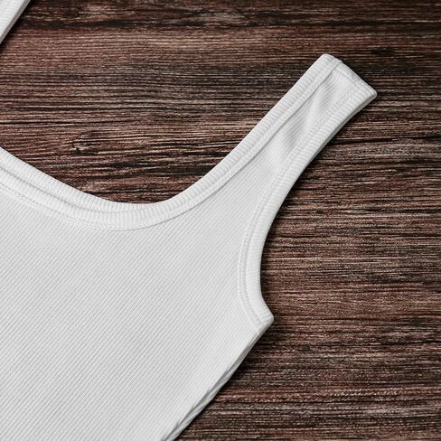 3 Pack Women’s Square Neck Tank Tops Kinnted Ribbed Crop Tops Sleeveless Workout Shirts Summer Clothes in Kuwait