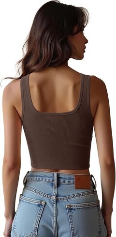 3 Pack Women’s Square Neck Tank Tops Kinnted Ribbed Crop Tops Sleeveless Workout Shirts Summer Clothes in Kuwait