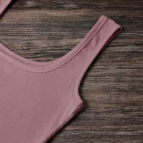 3 Pack Women’s Square Neck Tank Tops Kinnted Ribbed Crop Tops Sleeveless Workout Shirts Summer Clothes in Kuwait