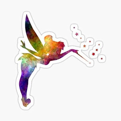 ملصق بالألوان المائية Tinkerbell - Auto ، الجدار ، الكمبيوتر المحمول ، الخلية ، ملصق شاحنة للنوافذ ، السيارات ، الشاحنات in Saudi Arabia