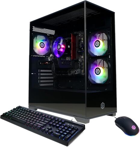 CyberPowerPC Gamer Master Gaming PC ، AMD Ryzen 7 8700f 4.1Ghz ، Geforce RTX 5060 TI 8GB ، 16GB DDR5 ، 1TB PCIE 4.0 SSD ، WIFI Ready & Windows 11 Home (GMA2900A2) in Kuwait