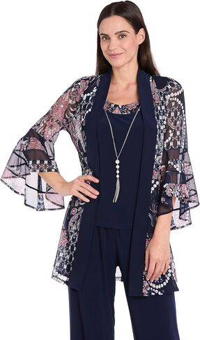 R&M Richards Women's Midnight Bloom Mock Jacket Set in Saudi Arabia