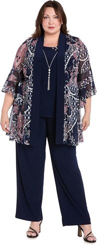 R&M Richards Women's Midnight Bloom Mock Jacket Set in Saudi Arabia
