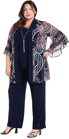 R&M Richards Women's Midnight Bloom Mock Jacket Set in Saudi Arabia