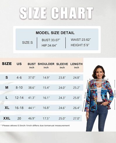 MINTLIMIT Women's Graphic Print Blazer Casual Long Sleeve Notch Lapel Button Open Front Colorful Jacket Blazers with Pockets in Saudi Arabia