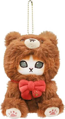 Unique Teddy Bear Shark Cat Plush Keychain – Bag & Purse Charm, for Shark Cat Lovers (Brown) in Saudi Arabia