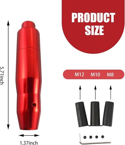 1 PC Car Modified Gear Shift Head, 1.37" x 5.7" Automatic Gear Shift Head Shift Lever, Universal Automobile Interior Decorative Accessories, for Most Automatic Car (Red) in Kuwait
