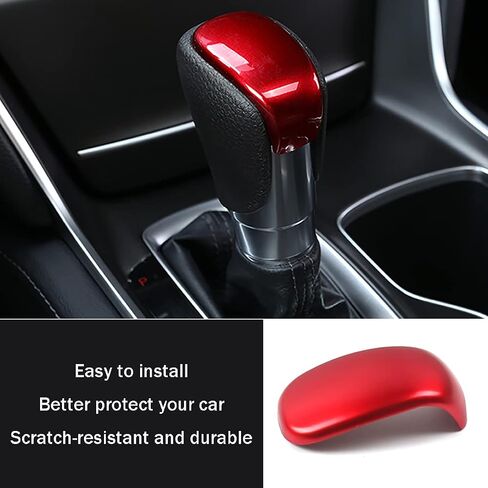 Car Accessories Fit for Honda Accord 10Th 2018 2019 2020 2021 2022 2023 Inner Gear Shift Lever Head Knob Cap Cover Trim (Red) ABS 1 PC in Saudi Arabia