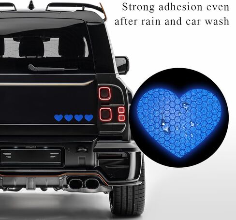 10PCS Vinyl Decal for Cars, High Intensity Reflective Sticker Night Safety Sign Bumper Decals, Waterproof Grid Vinyl Stickers Scratch Cover for Auto Window Laptop (Heart, Pink) in Saudi Arabia