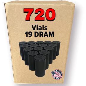 720 Pack Black Dram 19 Pop Top - Air UpiTIGHT VIALS - وصفة طبية من البلاستيك الطبية ، حزمة كبيرة in Kuwait