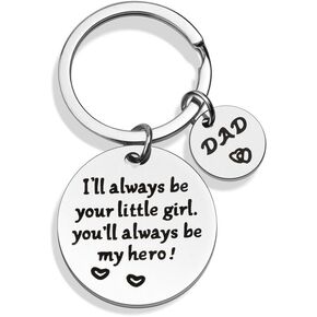 Father’s Day Gift - Keychain Gifts from Daughter, I'll Always Be Your Little Girl, You Will Always Be My Hero, Keychain for Dad Birthday, Valentine’s Day, Christmas Gift from Daughter in Saudi Arabia