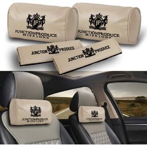 4pcs تقاطع إنتاج وسادة الرقبة JDM Car Carn Cover + JP VIP التطريز مجموعة حزام مقعد السيارة (وردي) in Saudi Arabia