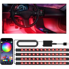 مصابيح LED داخلية لإكسسوارات السيارات للنساء ، ديكور السيارات للهدايا عيد ميلاد ، والتحكم في التطبيق مع ميناء USB Music Music Music Lights لشاحنة Jeep Truck in Kuwait